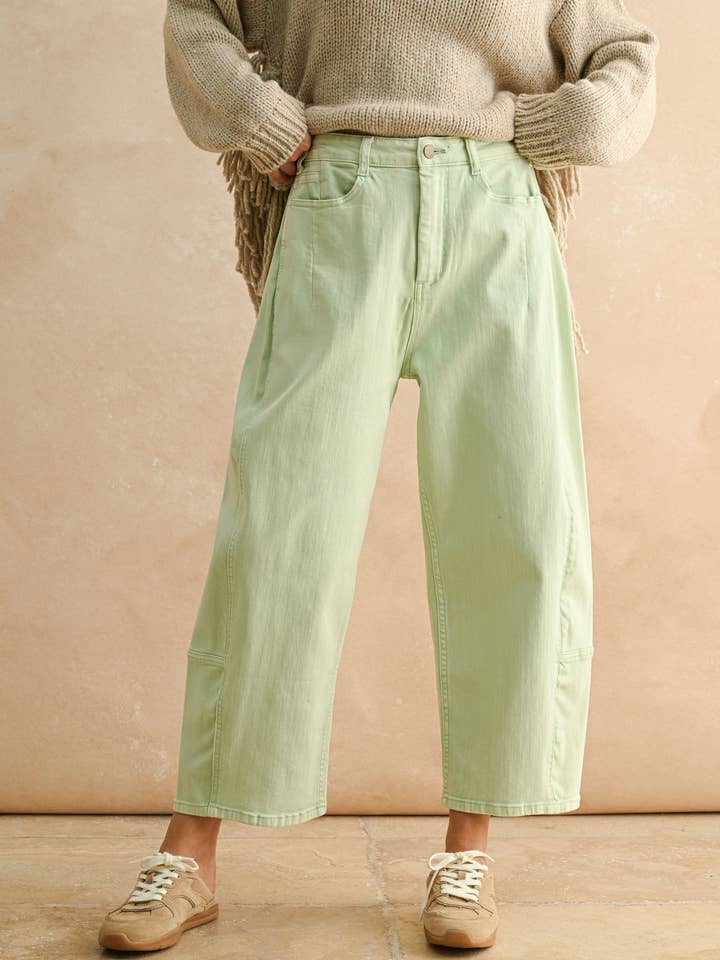 P5463 POP COLOR BARREL PANTS for wholesale by MIOU MUSE