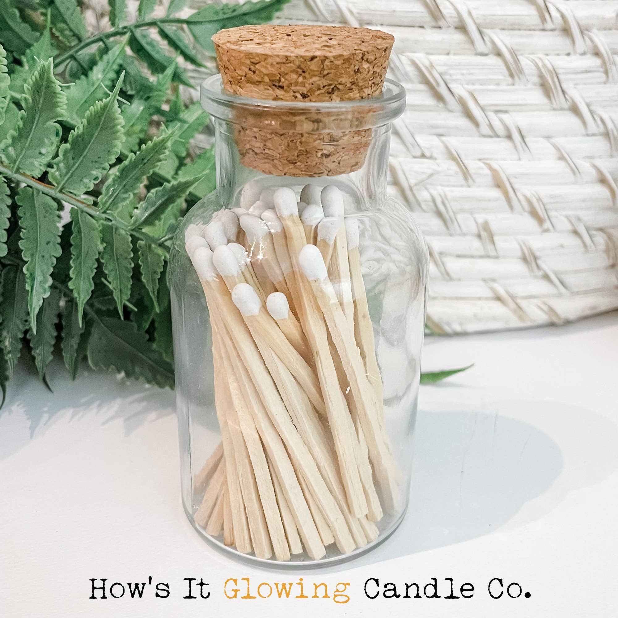 How's It Glowing Candle Co. - Wholesale Matches - Apothecary Jar Matches | 50 x 3" Safety Matches & Strike Pad4