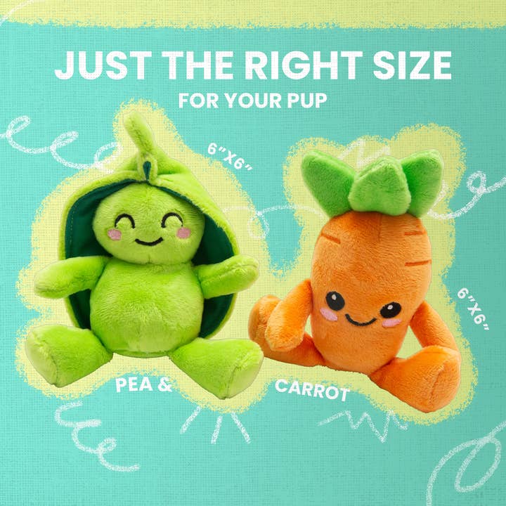 SnugArooz - Vendita all'ingrosso Peluche - Cani - Confezione da 2 Carota & Pisello