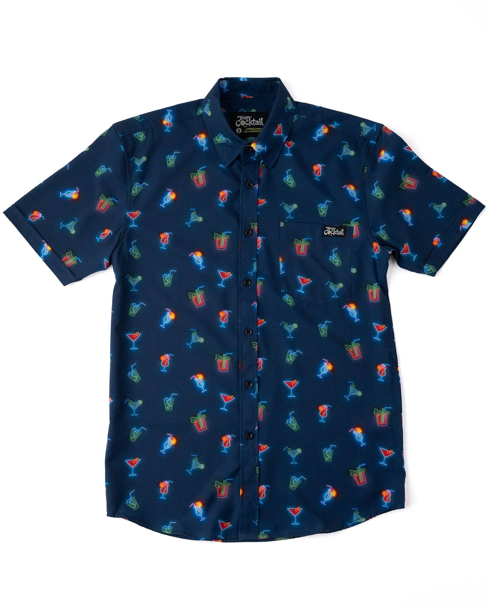 Team Cocktail - Wholesale Button Down Shirt - Unisex - Neon Cocktails Unisex Button Up Shirt1
