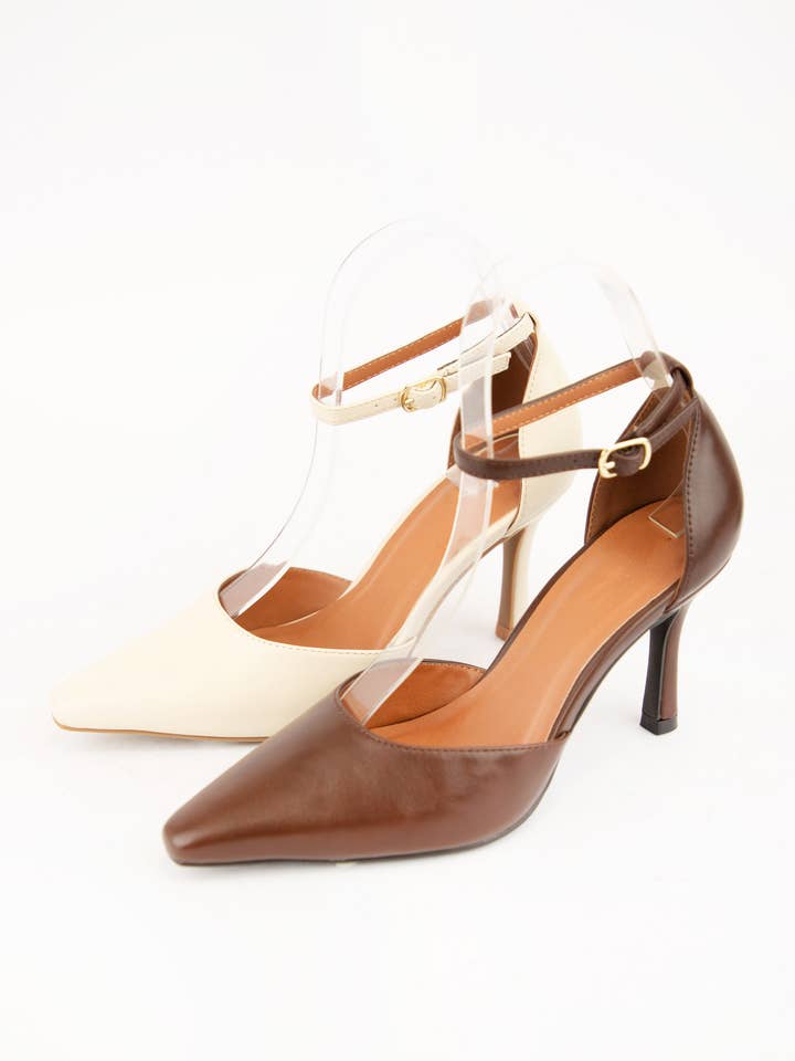 CCOCCI – Großhandel Schuhe mit niedrigen Absätzen – Damen – NOLITA-2 MITTLERE HÖHE SPITZE FERSEN MIT ELEGANTEM KNÖCHELRIEMEN2