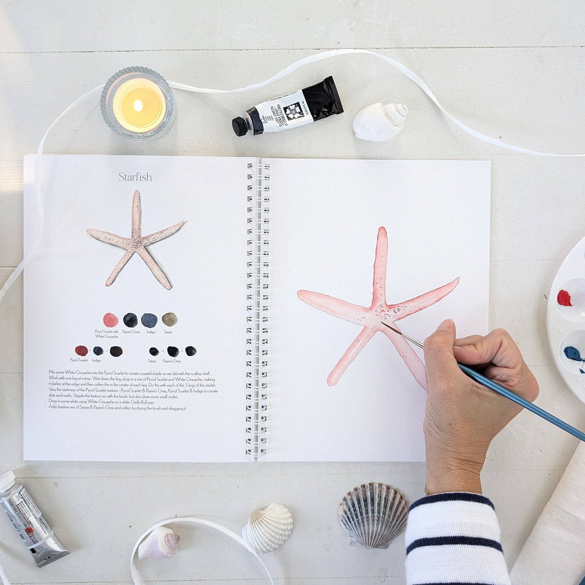 Finding Silver Pennies - Wholesale Crafts, Hobbies & DIY Book - Coastal Watercolor Workbook | Outlines + Video Tutorials2