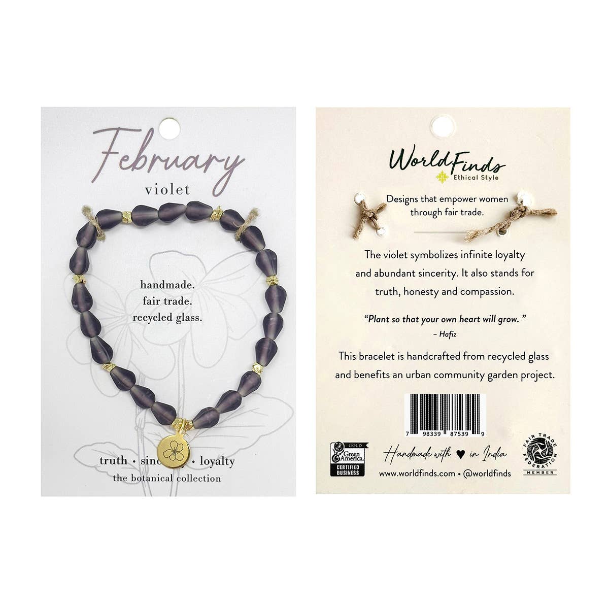 WorldFinds - Wholesale Charm/Dangle Bracelet - February • Birth Flower Bracelet1