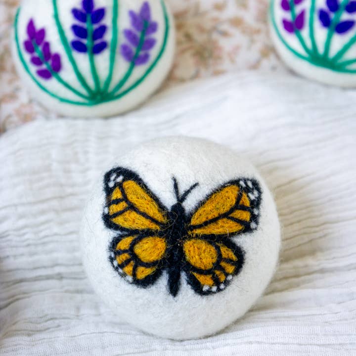 Friendsheep - Wholesale Dryer Balls - Butterfly Lavender Fields Eco Wool Dryer Balls - Set of 3