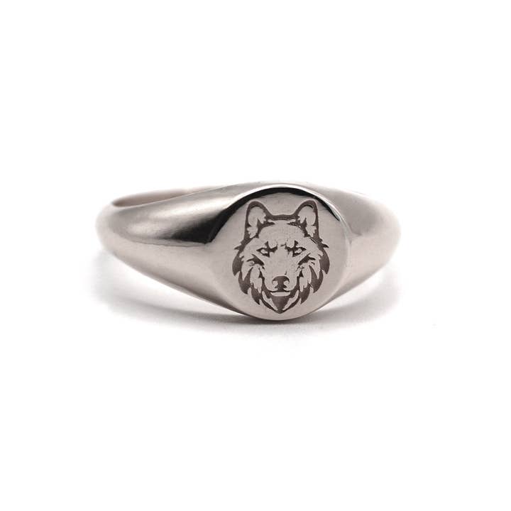 18K Wolf Signet Gold Ring for wholesale by AdoreJ Jewelry Wholesale