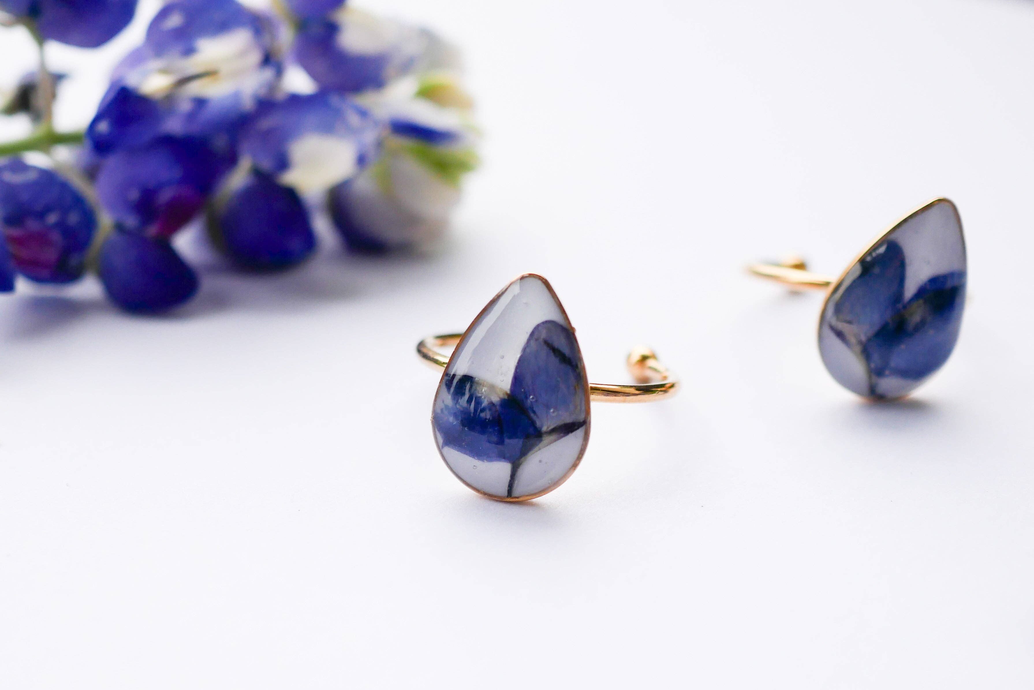 Remedy Designs - Vendita all'ingrosso Anelli cocktail/statement - Anello a goccia Texas Bluebonnet4