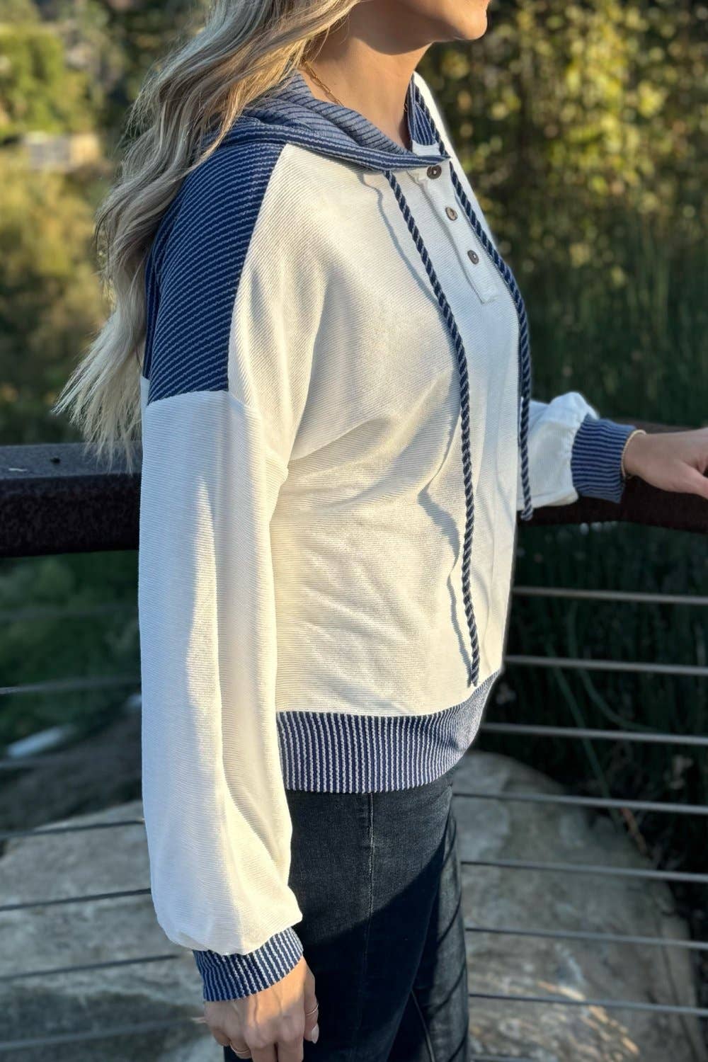 White Millie Drawstring Hooded Top for wholesale on Faire3