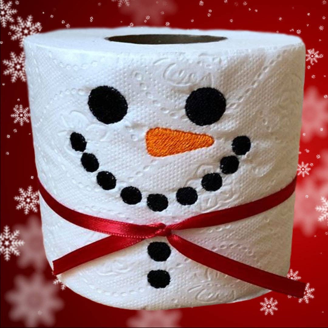 Designs by Robyn – Presente de novidade por atacado – Boneco de neve | Papel higiênico bordado | Presente de mordaça1