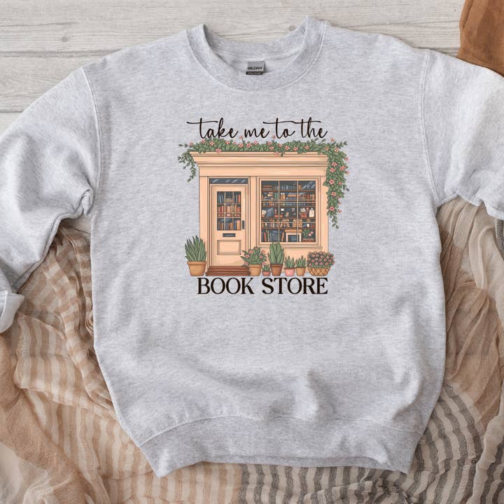 Take Me To the Book Store Graphic Crew for wholesale by H+P Wholesale