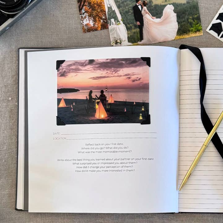 Premium Ivory Leather "Two Hearts - A Love Story" Couples Journal for wholesale on Faire9