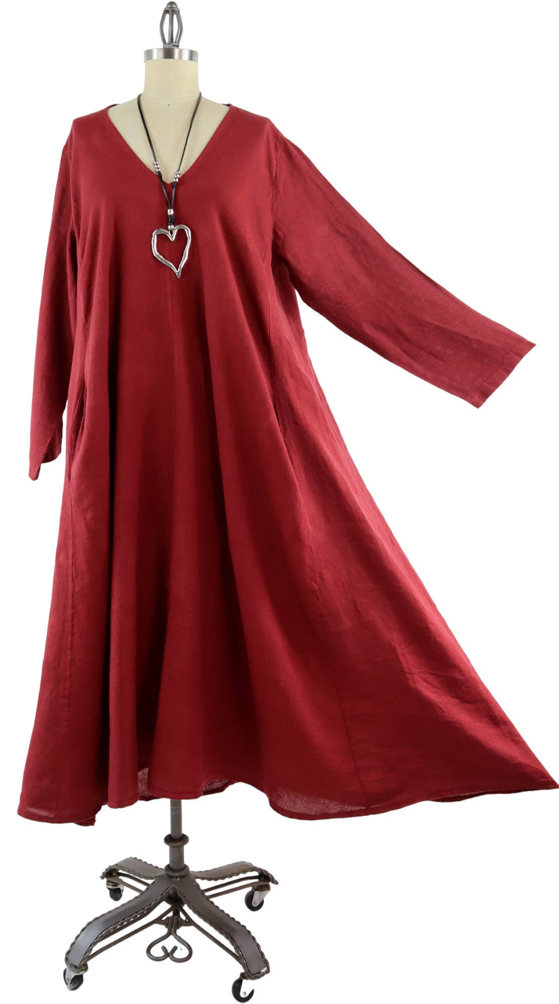 LINEN AND GAUZE - Wholesale Dress - Women's - Linen Women summer dress Swing Maxi Dress in washed linen 5