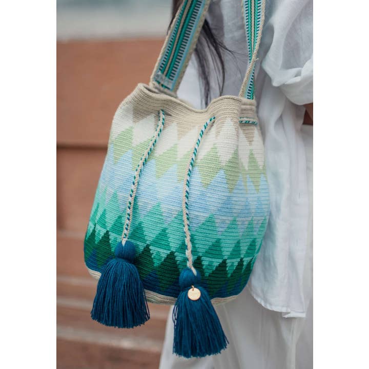 Lombia + Co. - Wholesale Crossbody Bag - Women's - Traditional Best-Selling WAYUU Bag (Peacock Size L)5