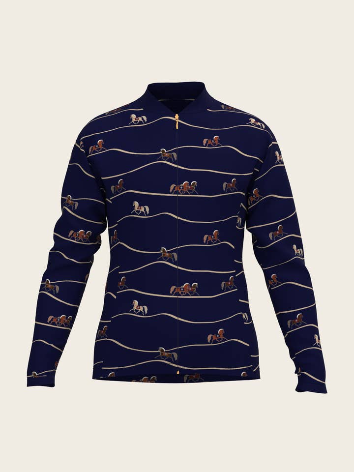 Navy Cheval Children's Long Sleeve Shirt for wholesale by Espoir Equestrian
