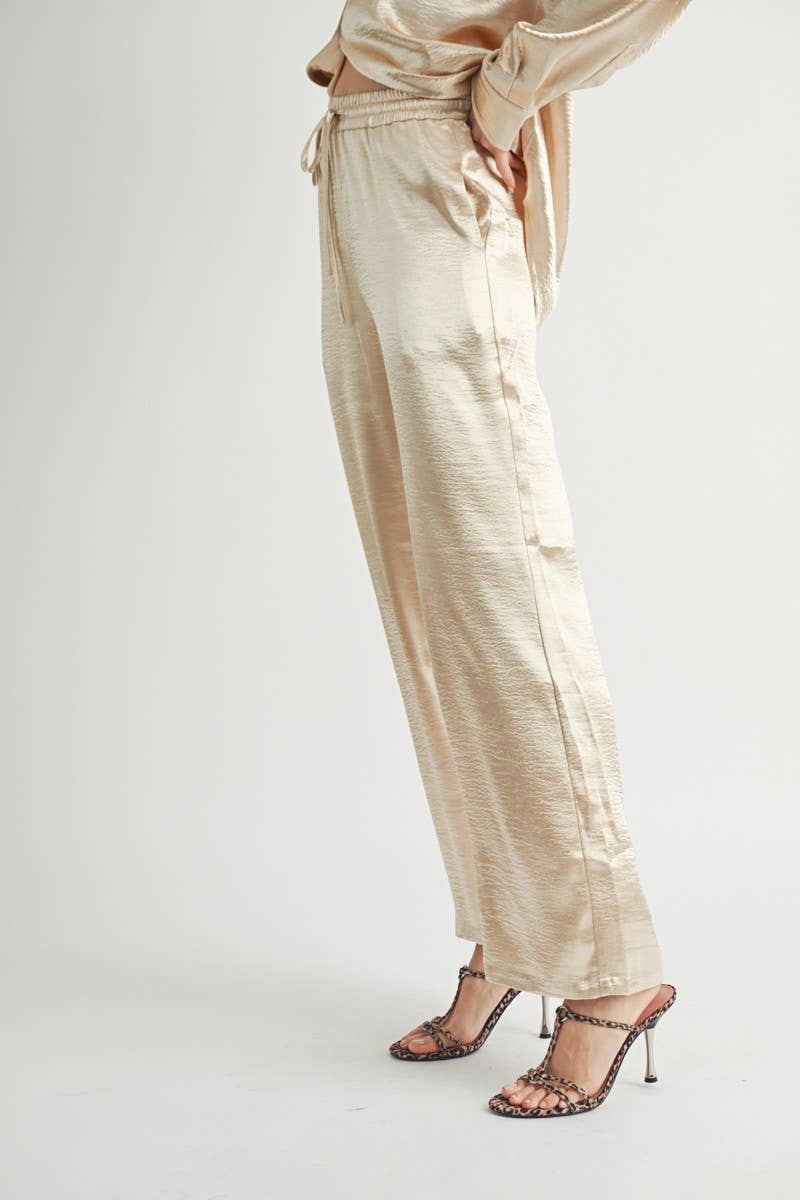 AIBLEE – wholesale Pants – Women's – Metallic Flared Wide-Leg Pants Blue -117