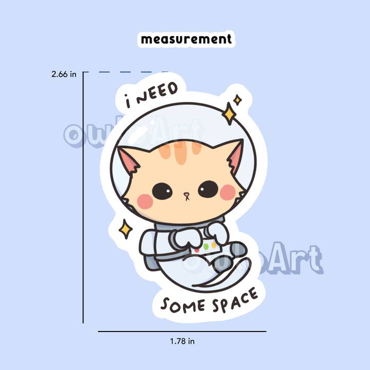 owloArt - Wholesale Sticker - I need some space | Catitude Sticker (waterproof)1
