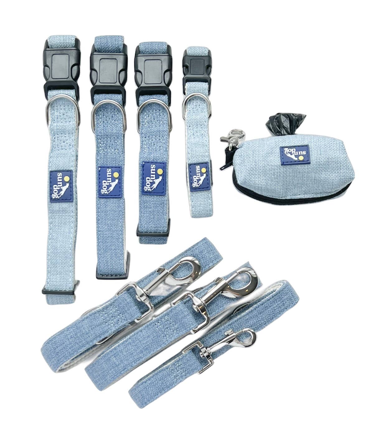 Sun Dog - Wholesale Pet Collar - Dog - Organic Chambray Blue Hemp Collar4