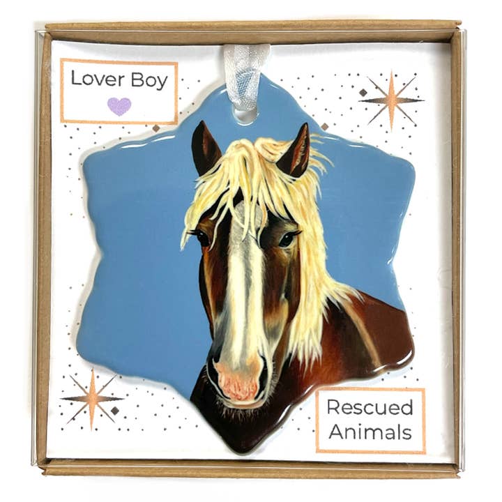 Woollybear Travels - Wholesale Ornament - Horse Porcelain Holiday Ornament – Lover Boy2