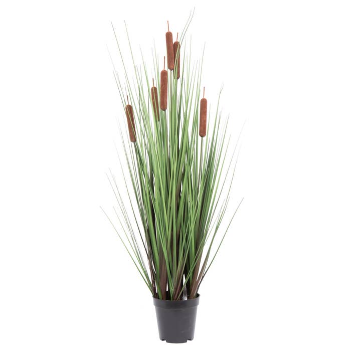 Vickerman - Wholesale Artificial Plant - Vickerman 36" Grass With 6 Cattails Potted