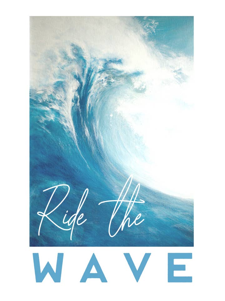 Stampa artistica Ride The Wave per la vendita all'ingrosso da parte di Kellie Cooke Art