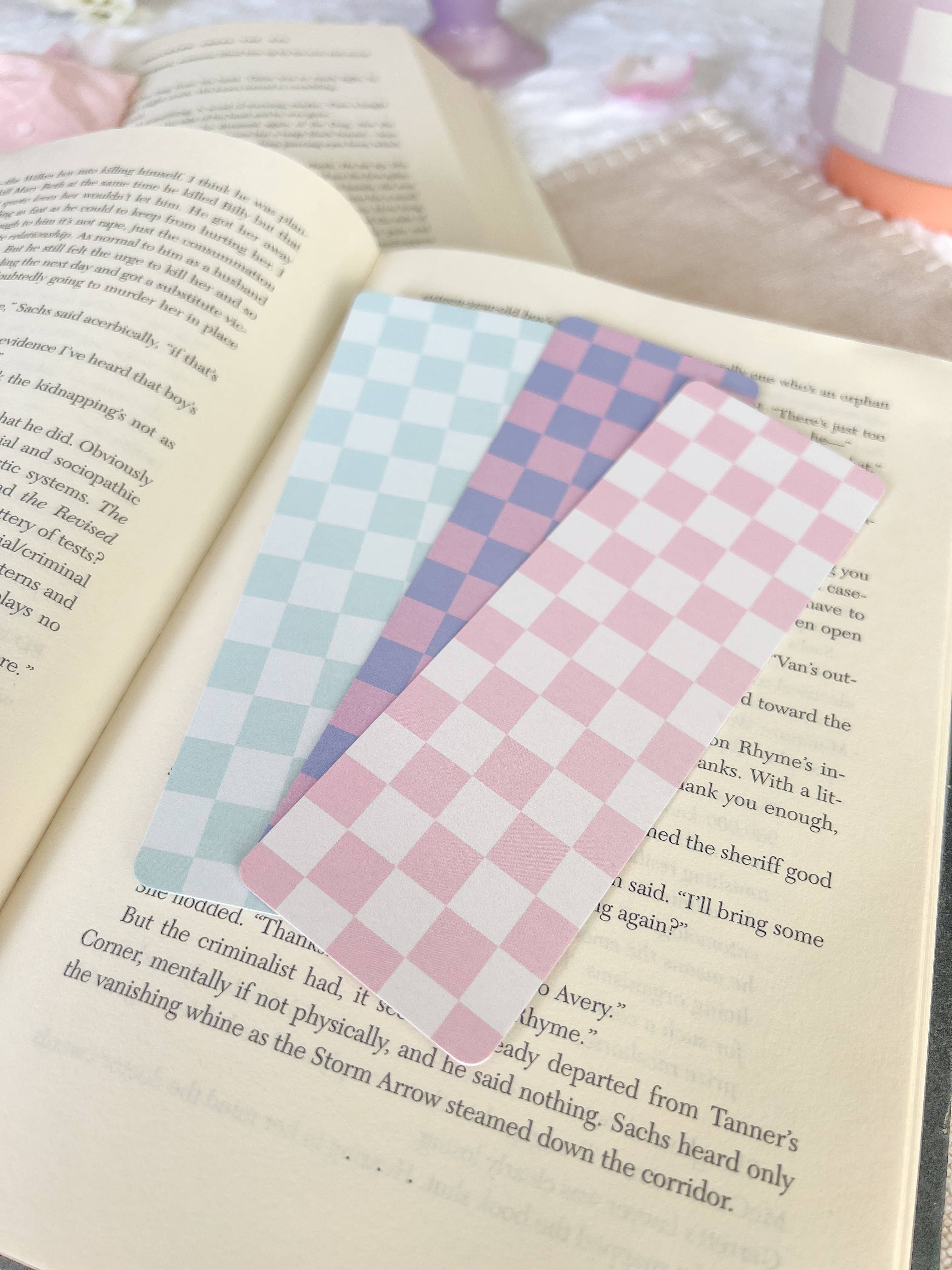 Little Turkey Shoppe - Wholesale Bookmark - Cotton Candy Checkered Bookmarks, Spring Collection6