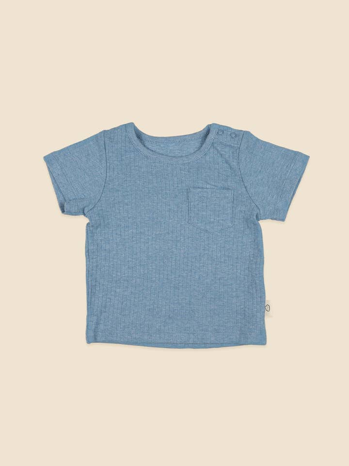 Comfy Baby T-Shirt - Heather Blue for wholesale by Lūmmi in Colour Babywear
