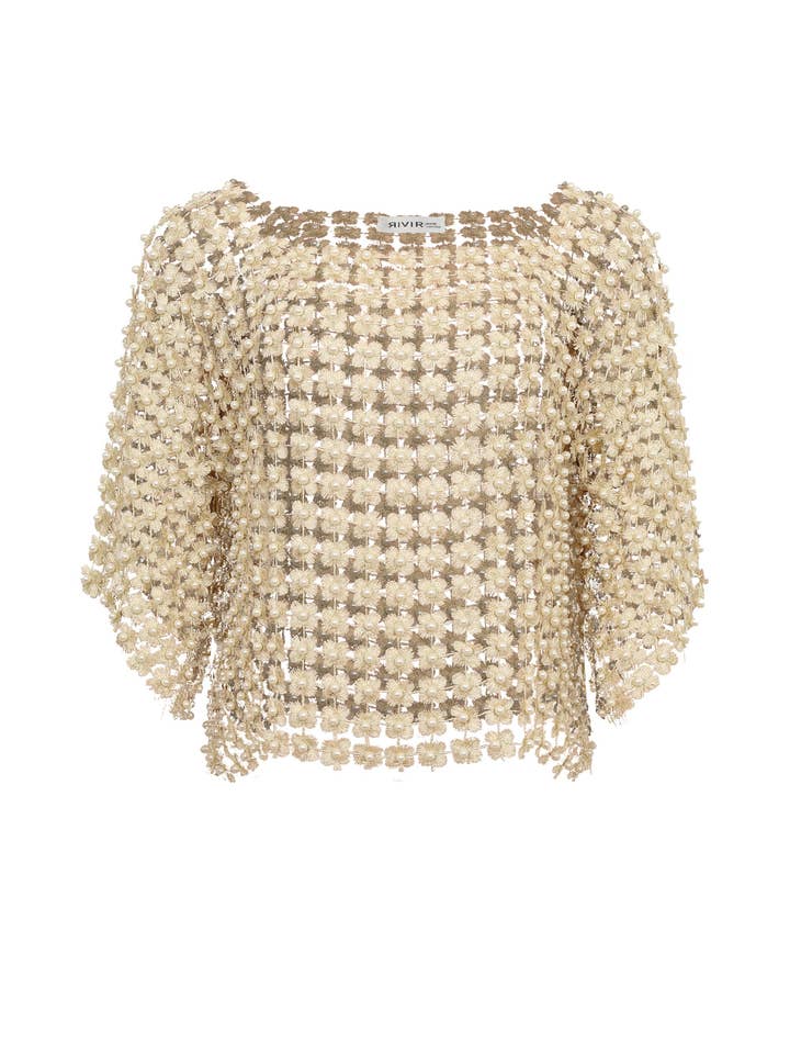 BEADS POINT CROCHET TOP for wholesale by RIVIR
