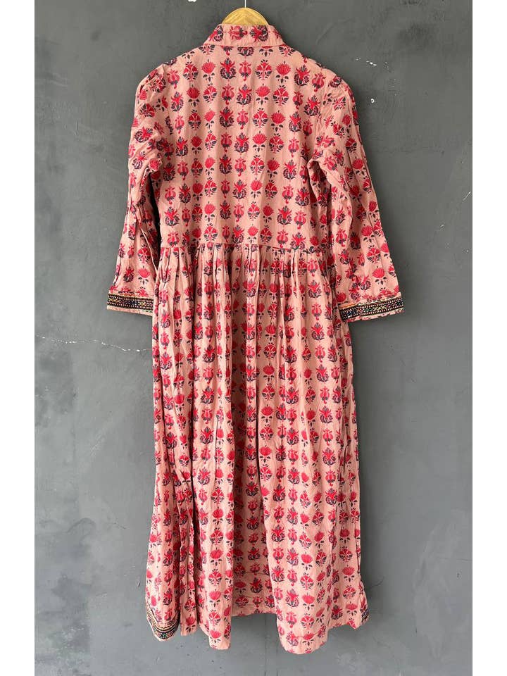 Bhawana Handicrafts – Vestido - Mulher por atacado – Vestido túnica casual boho feminino de verão com yoke Banjara3