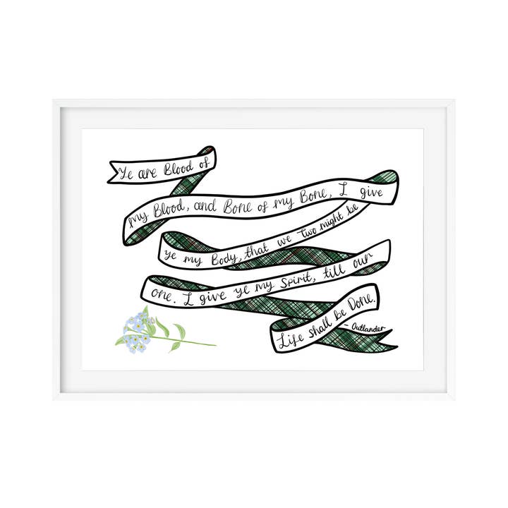 Imprimé de vœu de mariage écossais pour la vente par Poppins & Co.