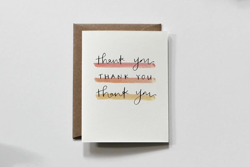 everglow handmade - Venta al por mayor Tarjetas de agradecimiento - Times Three | Tarjeta de felicitación colorida de Thank You Wash Grateful1
