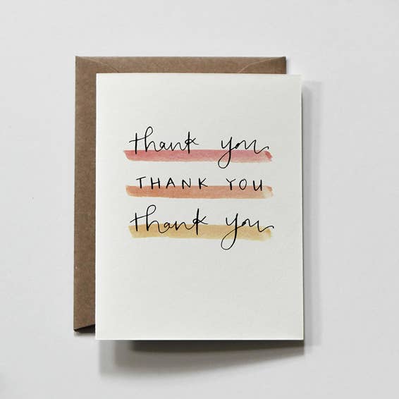 everglow handmade - Venta al por mayor Tarjetas de agradecimiento - Times Three | Tarjeta de felicitación colorida de Thank You Wash Grateful1