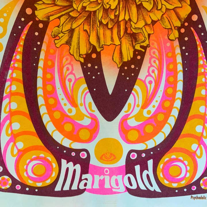 Psychedelic Lens - Wholesale Wall Art Set - Vertical Marigold Riso Print