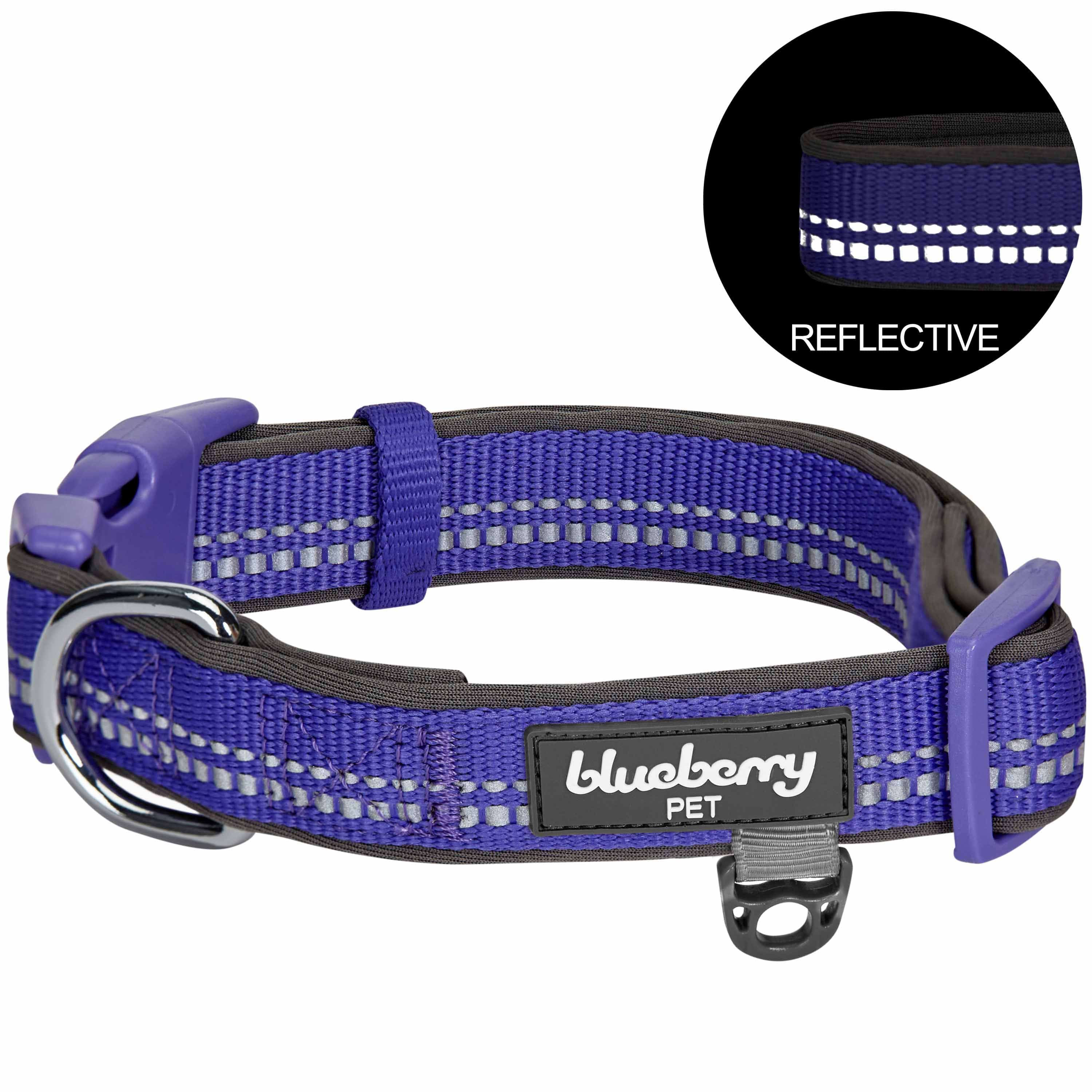 Blueberry Pet - Vente Collier – chien - Collier de sécurité rembourré en néoprène souple réfléchissant 3M22