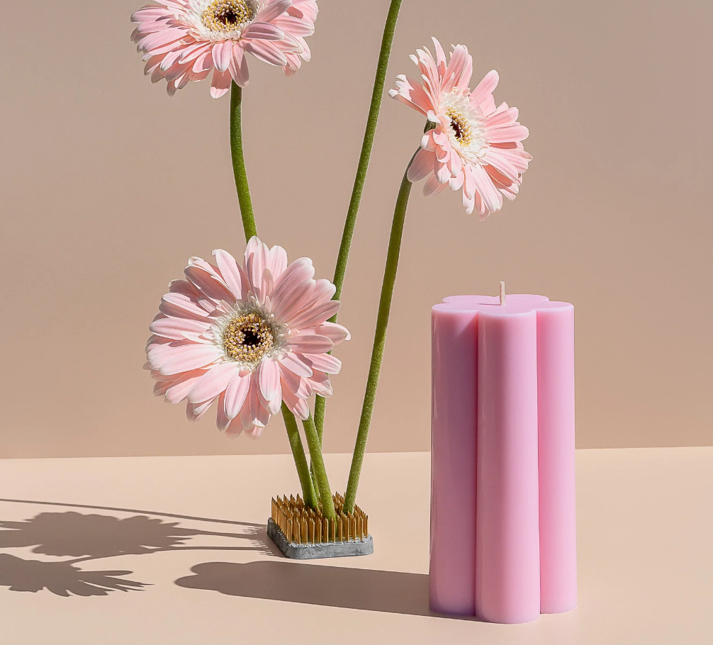 Dusty Rose Bodega - Wholesale Pillar Candle - FLOWER pillar3