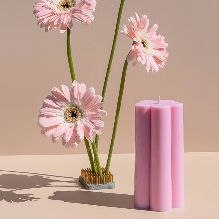 Dusty Rose Bodega - Wholesale Pillar Candle - FLOWER pillar3