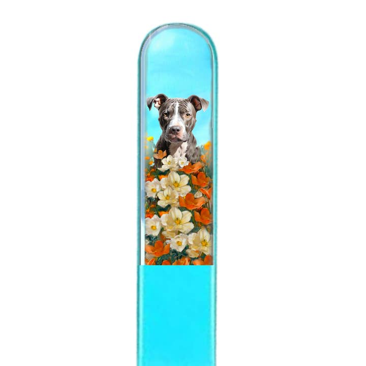 Lima per unghie in cristallo colorato 3D per cani Pit Bull Terrier Pitty per la vendita all'ingrosso da parte di Classy Nail Files