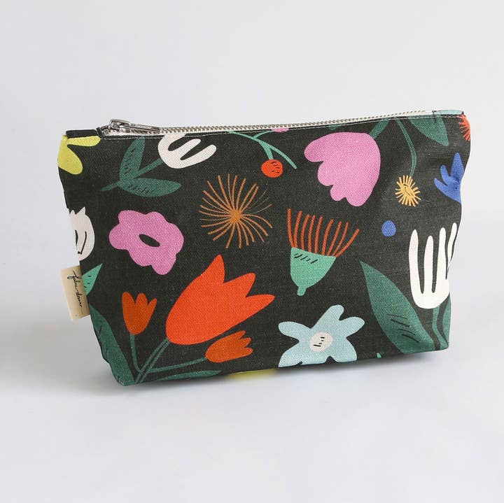 Handmade Make-up, Travel, Fabric Zip Purse - Floral Pop for wholesale by Fabric Drawer