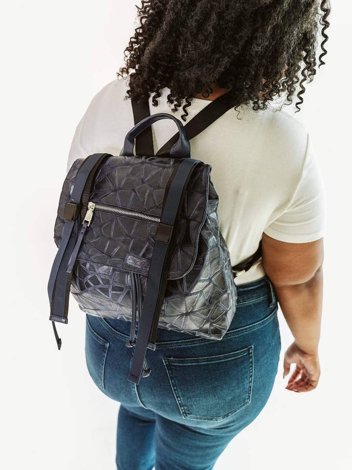 On The Fly Backpack | Navy for wholesale by Glitzy Girlz