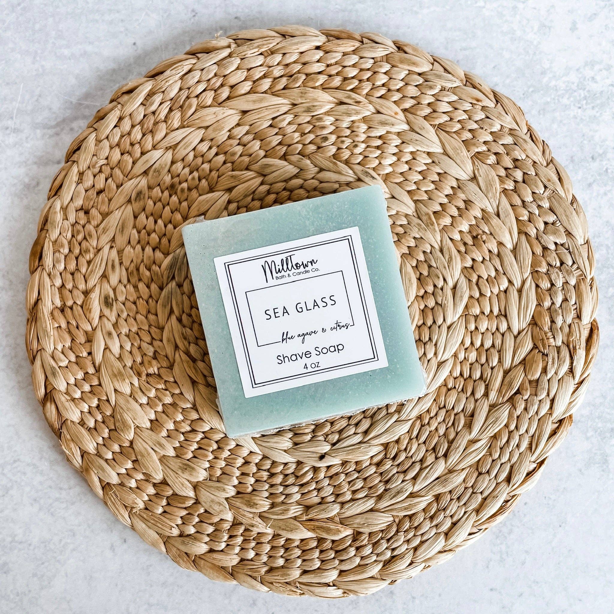 MillTown Bath & Candle Company - Wholesale Shave Soap - Sea Glass Shave Soap | Rich Lather & Smooth Shave | Safe for Sensitive Skin1