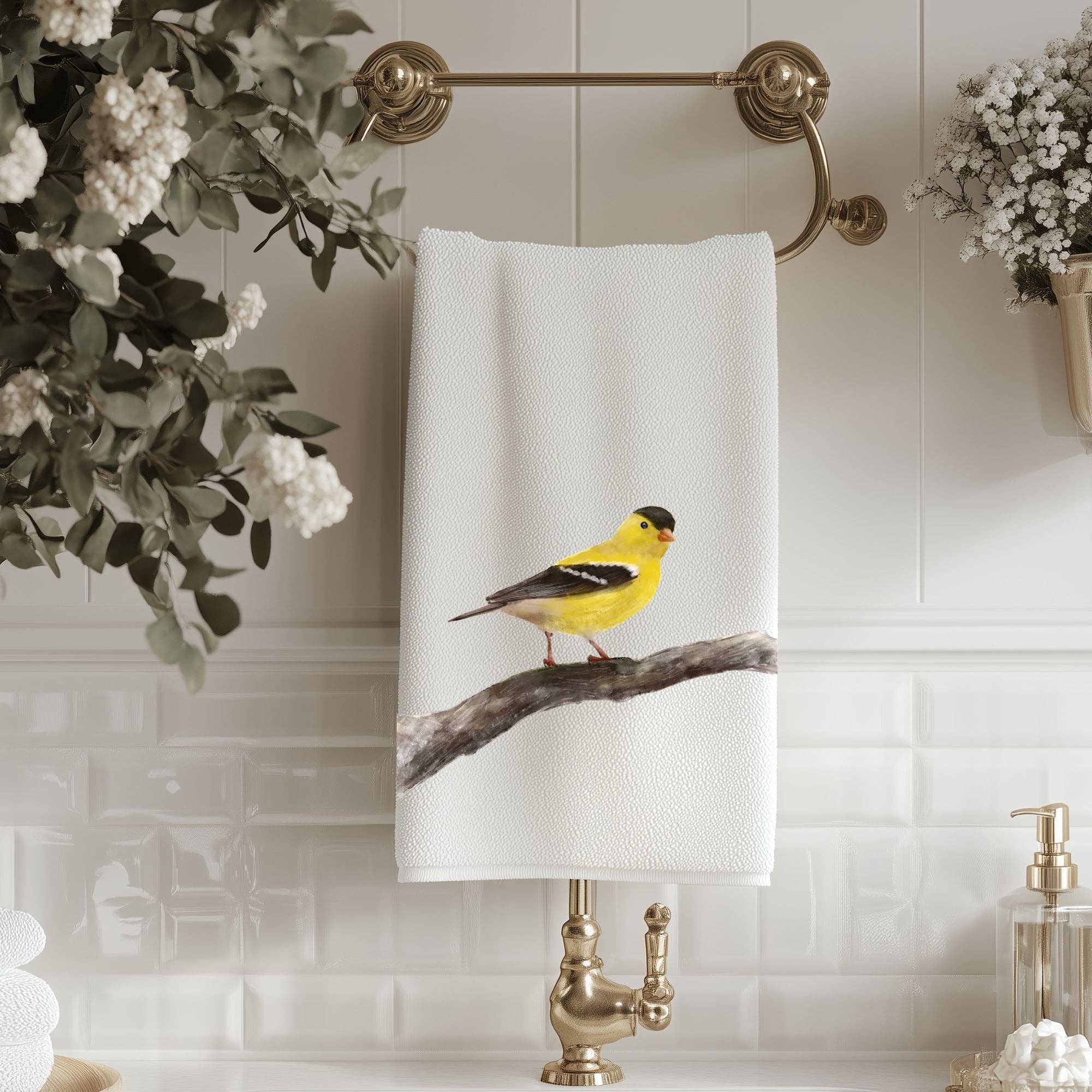MerikaArt - Wholesale Bath Towel - Goldfinch Bathroom Towel2
