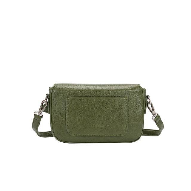 Melie Bianco - Wholesale Crossbody Bag - Women's - Faye Olive Recycled Vegan Crossbody Bag