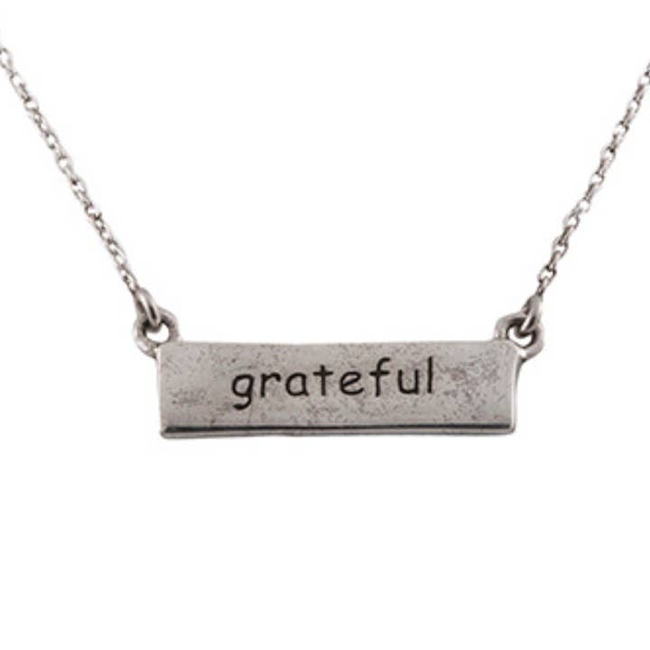 SALE Grateful Sterling Bar Necklace for wholesale by Saraswati Imports