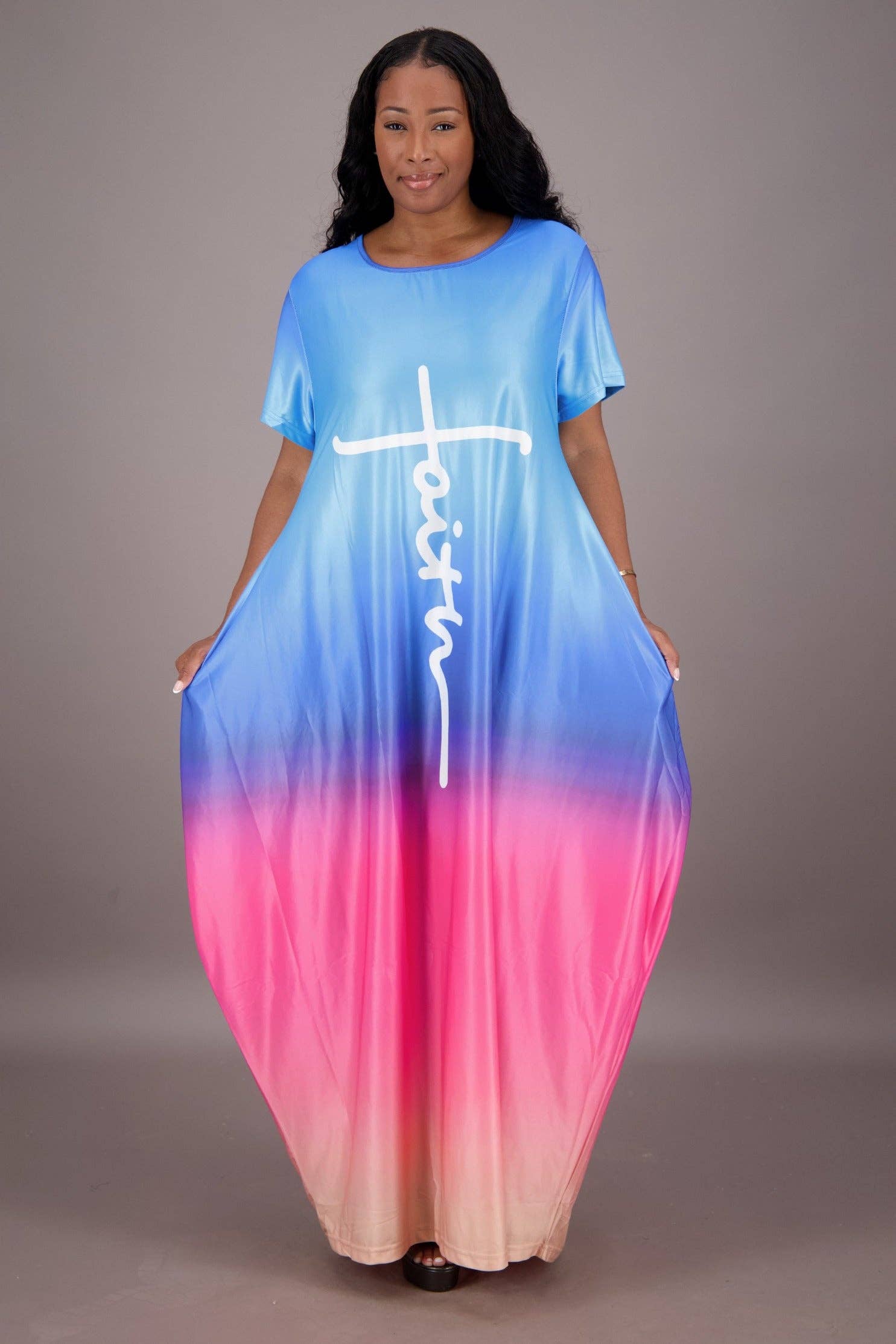 Advance Apparels - Wholesale Dress - Women's - Gradient Dye Faith Dress0