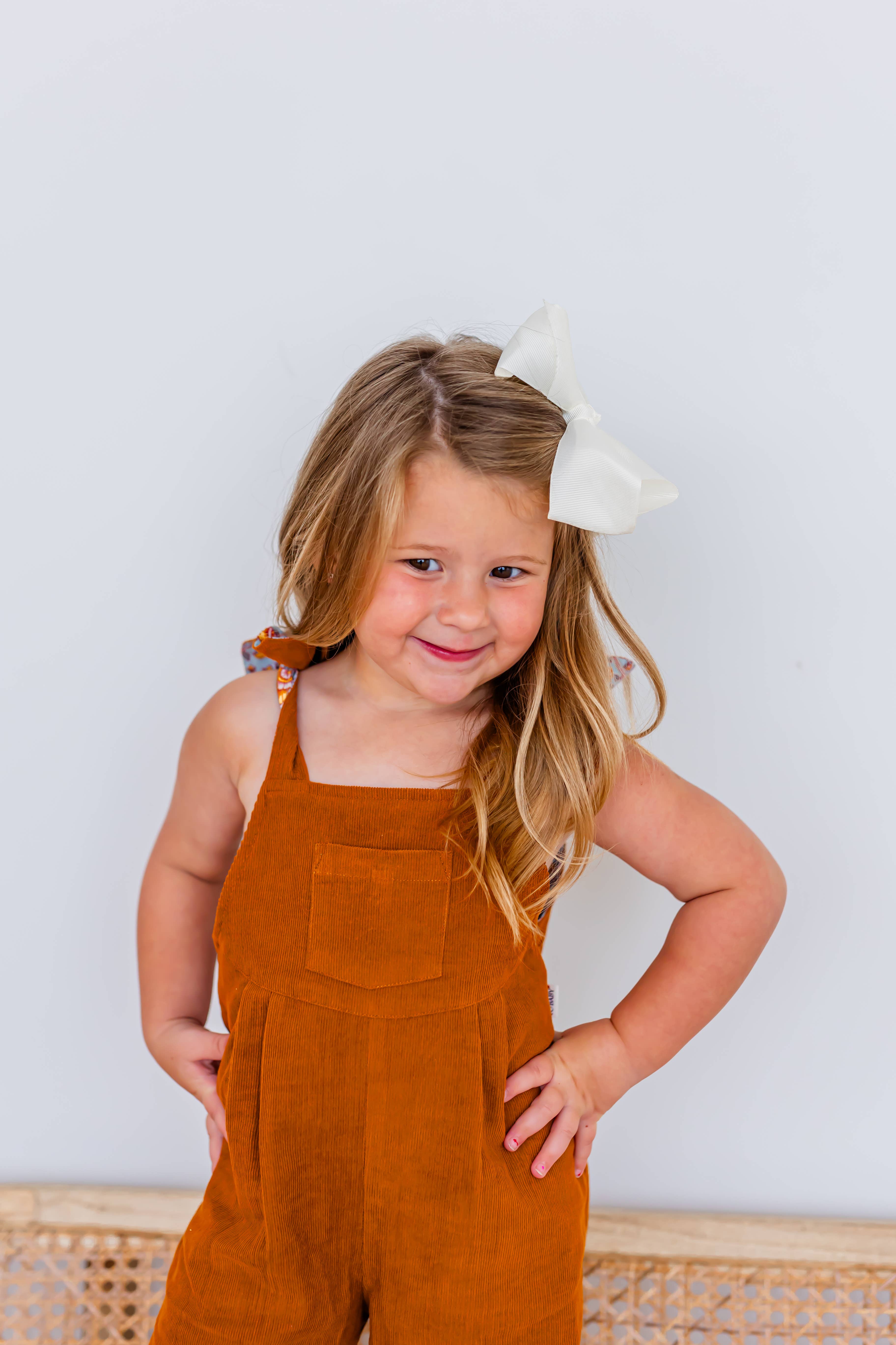 Yo Baby - Wholesale Jumpsuit - Kids - Reversible Solid Rust Corduroy & Rust Floral Printed Jumpsuit : Infant : Baby : Toddler : Tween : Kids5