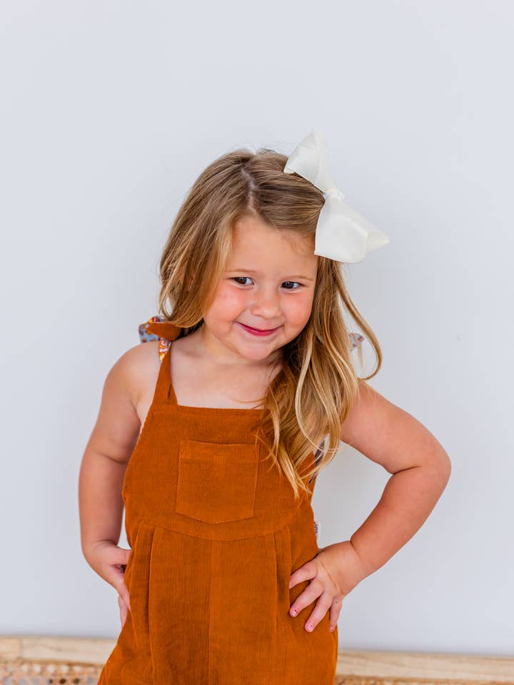 Yo Baby - Wholesale Jumpsuit - Kids - Reversible Solid Rust Corduroy & Rust Floral Printed Jumpsuit : Infant : Baby : Toddler : Tween : Kids5