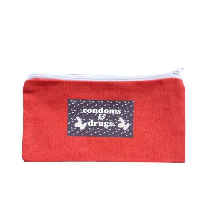 Wallet/ Make up Bag/ Pencil Case: Condoms & Drugs Funny for wholesale by ratbone skinny + the oddball club