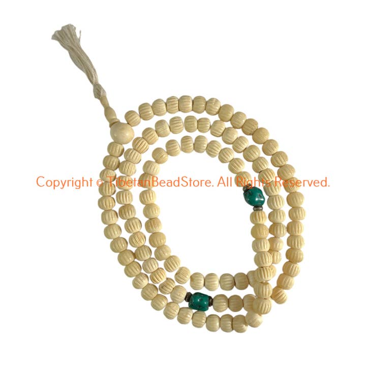 Snidade ben 10mm pärlor Mala Meditationsbönpärlor - PB203 för wholesale av Tibetan Bead Store