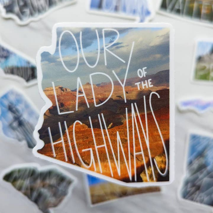 Arizona (Vår Fru av motorvägarna) Mary State klistermärke för wholesale av worthy of Agape