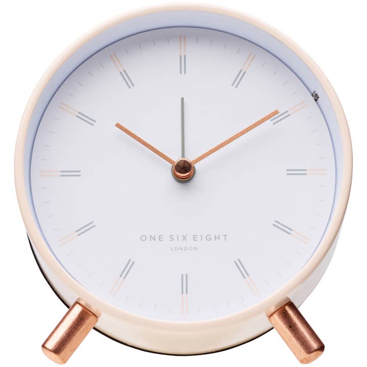 One Six Eight London – wholesale Alarm clock – Ellie Blush / White Silent Alarm Clock