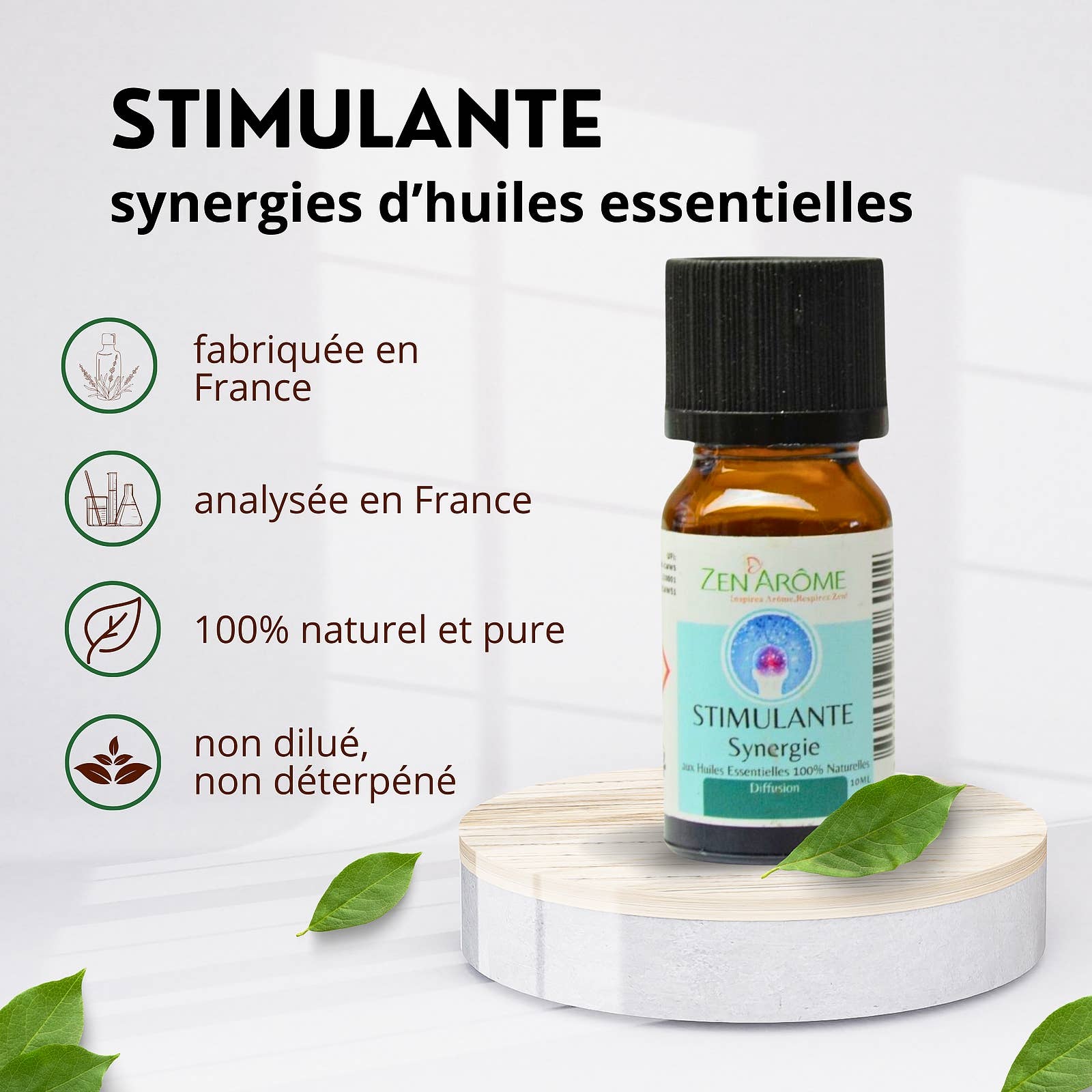 Zen'Arôme - Wholesale Essential Oil - Stimulating Essential Oil Synergy for Diffuser - 10 ml1