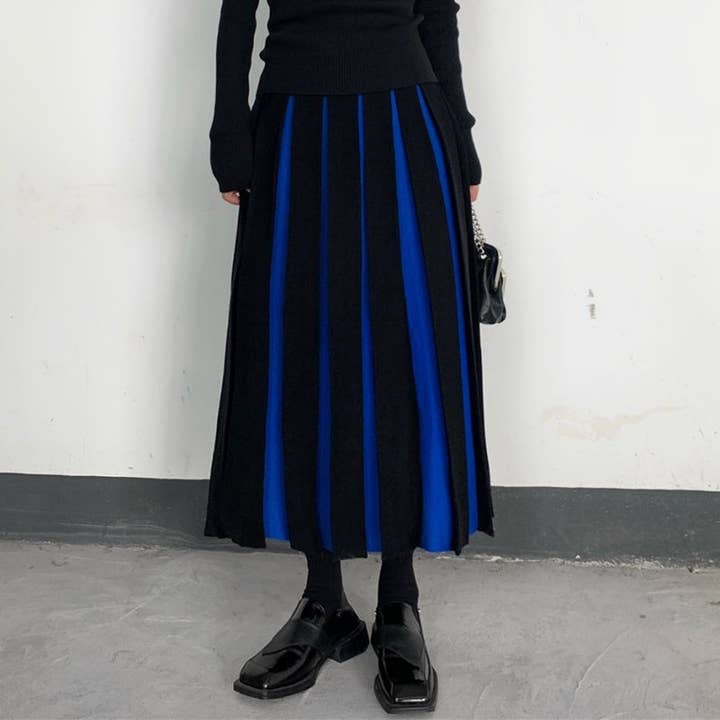 safistyle - Wholesale Skirt - Women's - Colorblock Knit Midi Skirt5